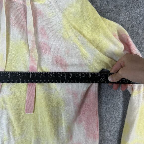 Minnie Rose Cashmere Tie Dye Hooded Sweater Womens Small Pink Yellow - Picture 4 of 9